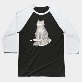 Cat Chalk Hand Drawn Baseball T-Shirt